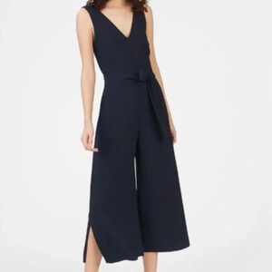 Club Monaco Blue Jumpsuit Akinya Jumpsuit Tie Waist Cropped size 4